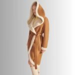 Luxury faux fur collar coat