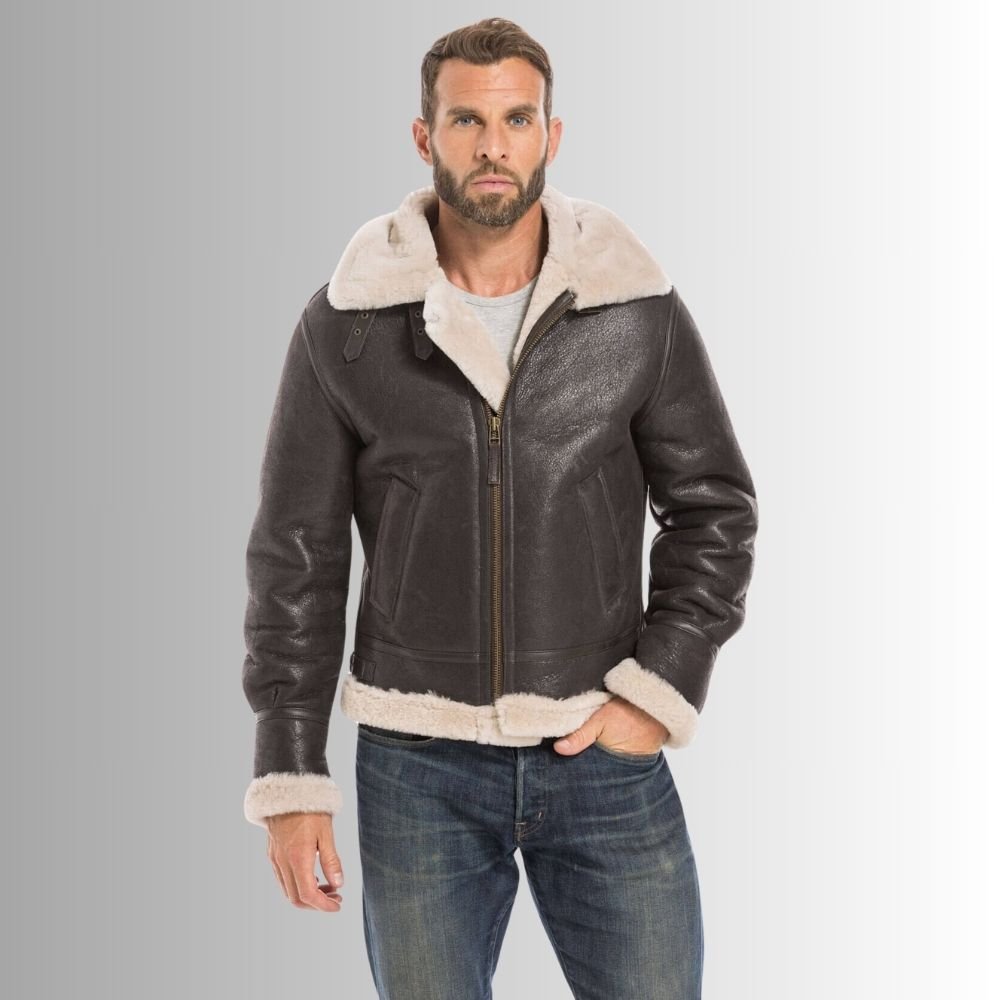 Luxury Brown Shearling Jacket for Winter Luxury Brown Shearling Jacket for Winter