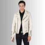 Classic White Biker Jacket for Men