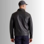Men's edgy black leather jacket fashion