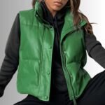 Stylish women's green winter jacket