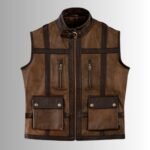 Stylish Brown Leather Riding Vest