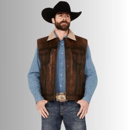 Premium Leather Cowboy Vest USA