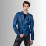 Stylish Blue Biker Jacket