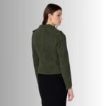 Green suede jacket for winter