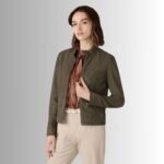 Trendy Suede Jacket in Green