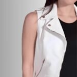 Women's white biker jacket