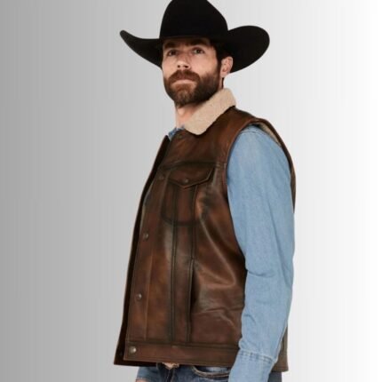 Durable Leather Vest for Cowboys