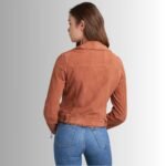 Trendy Brown Biker Jacket Women's Style