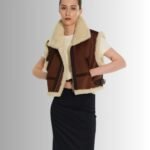 Women's brown leather vest