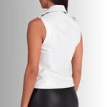 Women's white moto biker jacket