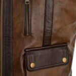 Durable Brown Leather Vest for Riders