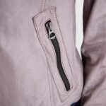 Purple leather jacket outfit