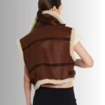 Chic brown leather vest for women