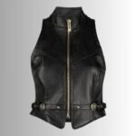 Women's leather vest outfit