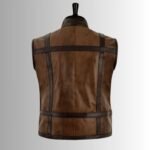 Men's Brown Leather Biker Jacket Vest