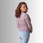 Cozy light purple leather jacket