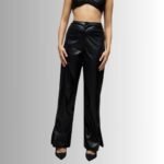 Comfortable black leather pants for women