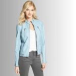 Luxury women's pastel blue jacket