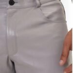 Stylish Grey Leather Pants Men